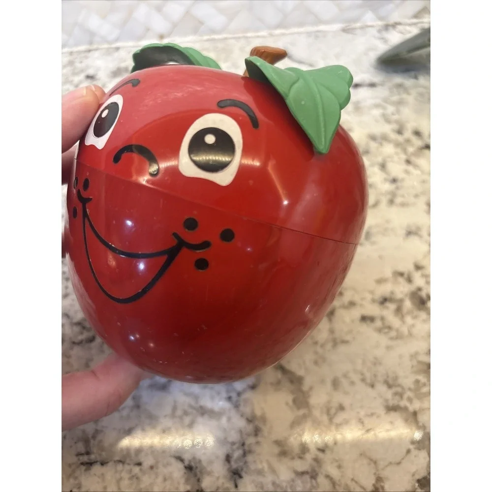 FISHER PRICE Happy Apple 1972 Short Stem Roly Poly Vintage Chime‎ Children's Toy